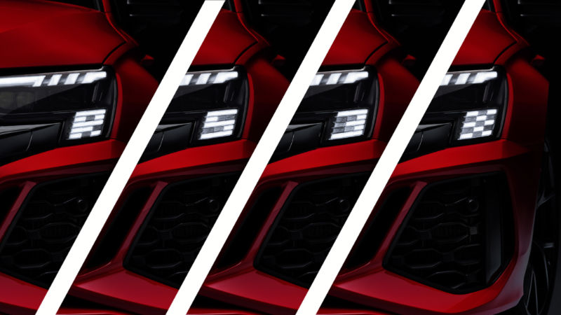 Yeni Audi RS 3 LED matrix animasyon