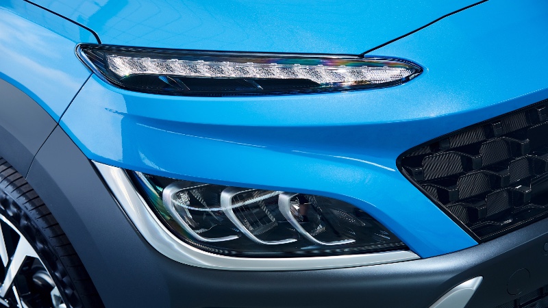 Hyundai Kona 2021 makyajlı LED far grubu tasarımı